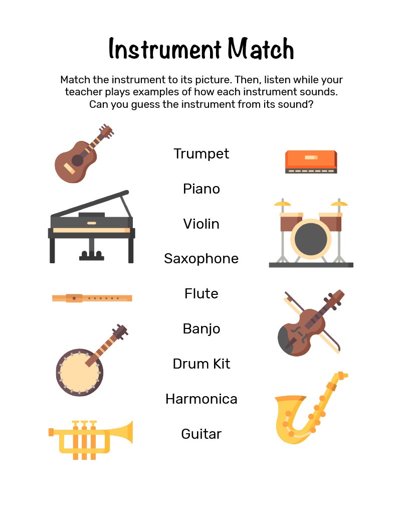 Mini Music Makers Workbook - Instrument Match