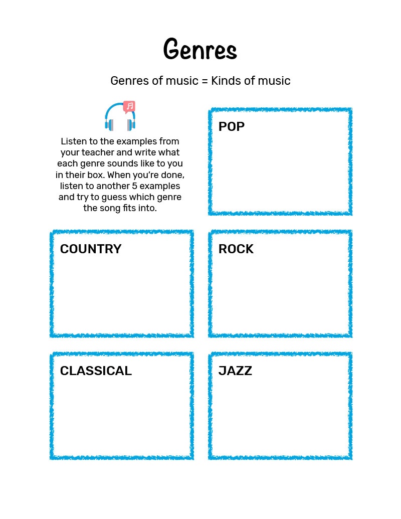 Mini Music Makers Workbook - Genres